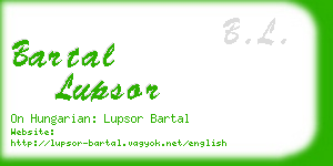 bartal lupsor business card